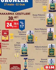 NUH'UN ANKARA MAKARNA ÇEŞİTLERİ 500 G fiyat ve kampanya bilgisi